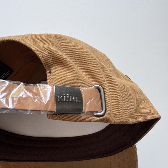 KUHL Throwbak Adjustable Leather Strap Hat Teak‎ Logo Unstructured Cap - Picture 6 of 9